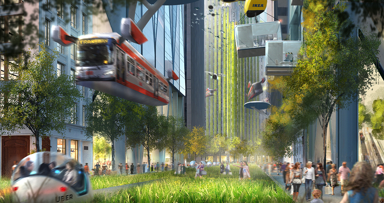 Concept art from the design communications team at Foster + Partners