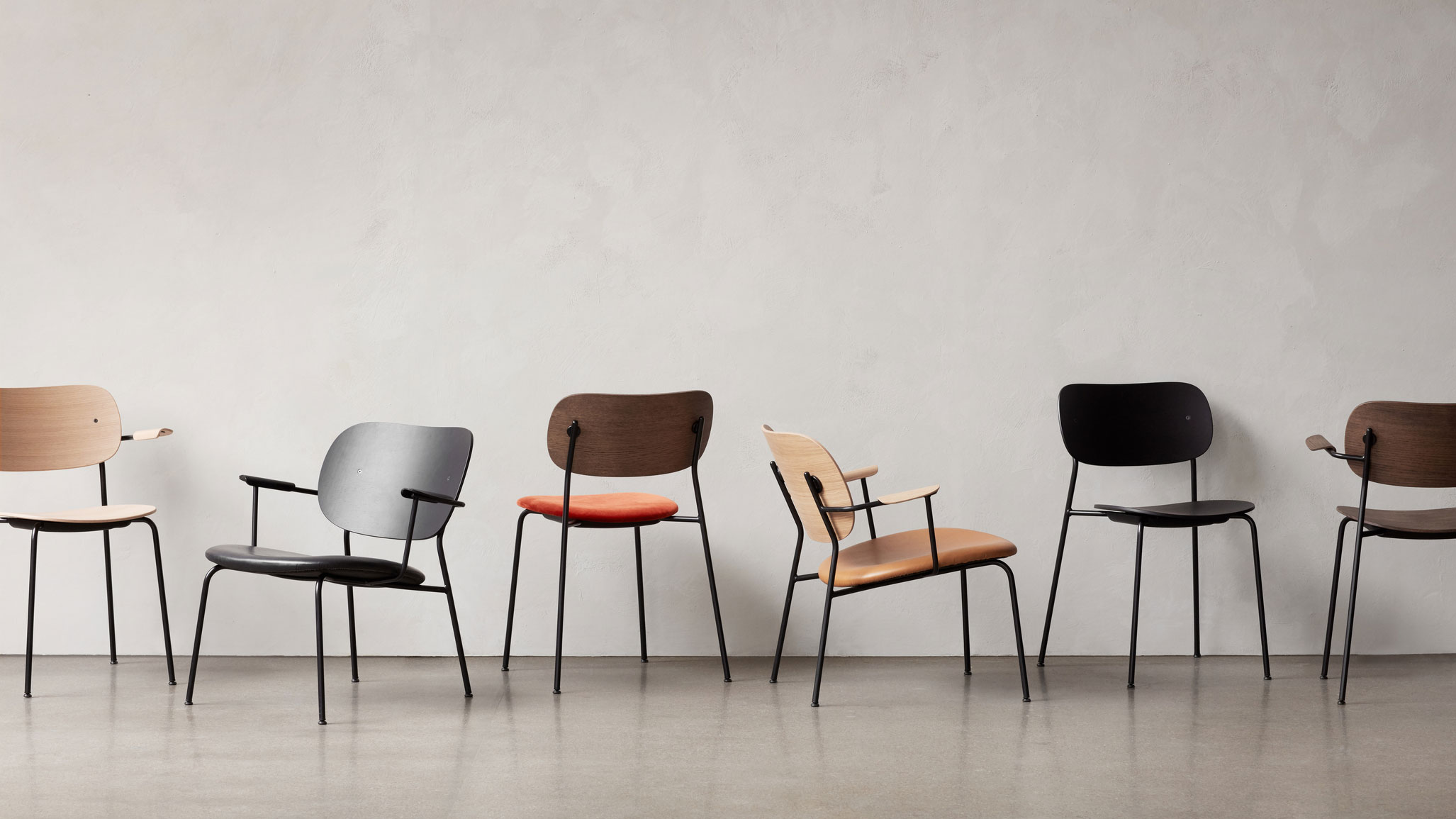 The Co-Chair was designed by Els Van Hoorebeeck in collaboration with Norm Architects for Menu