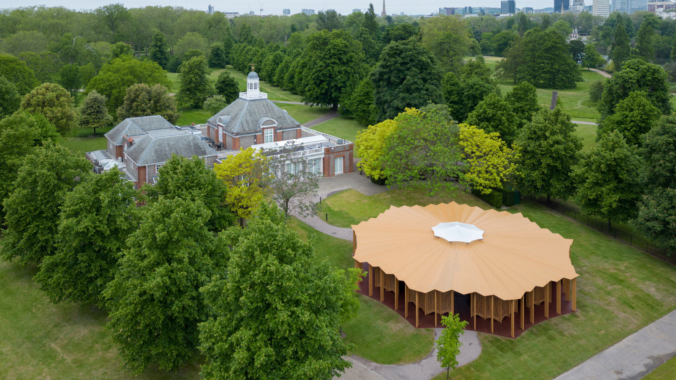 A bird's eye view of the Serpentine Pavilion