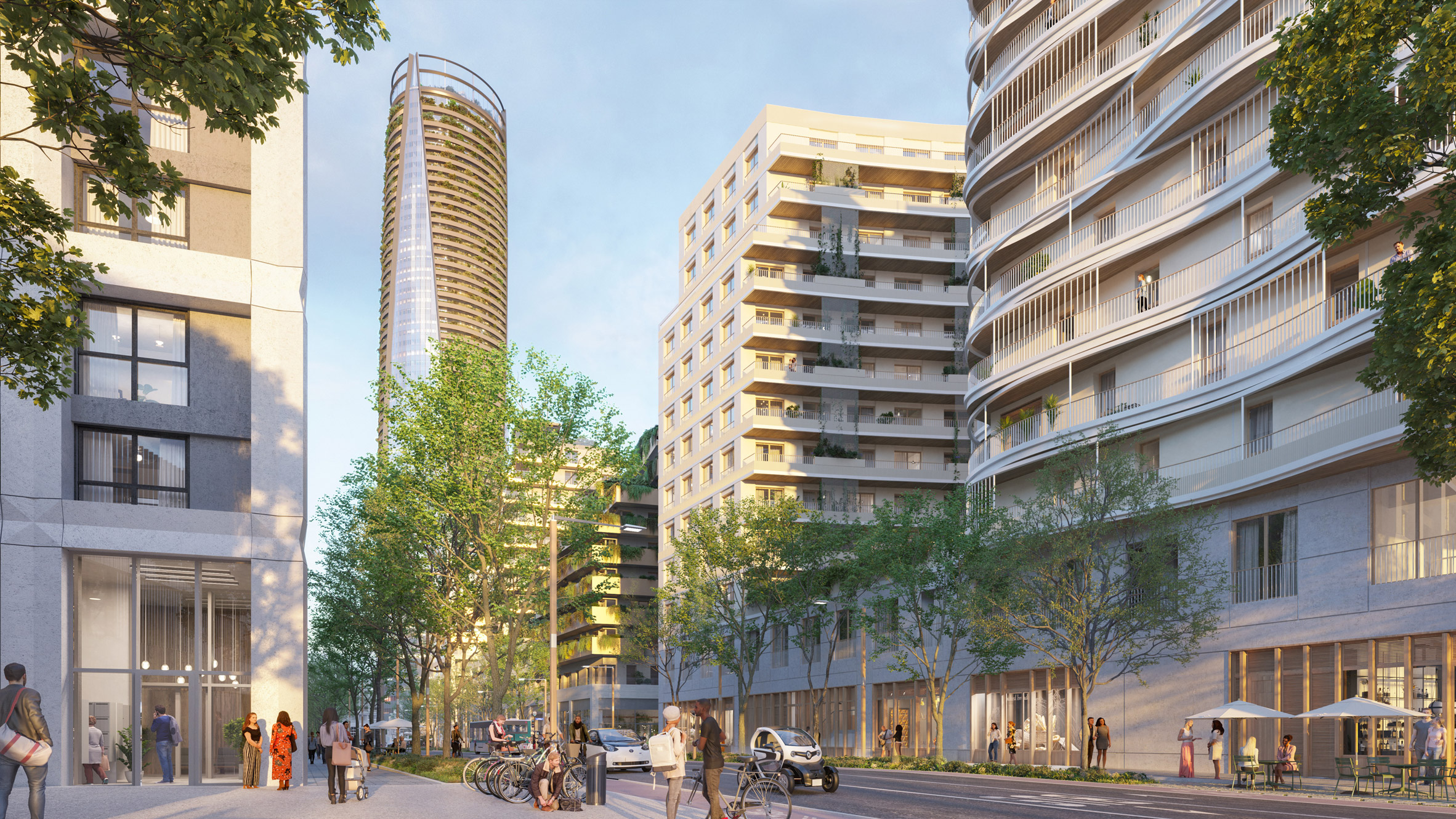 Render of a skyscraper for the Charenton-Bercy project in Paris